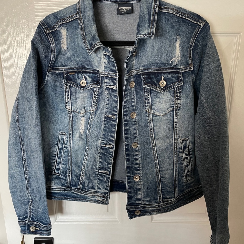 XL Lois Jean (Denim) Jacket with Distressed Details